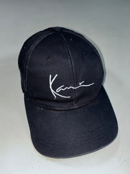 Karl Kani Black Cap – White Signature Logo Embroidery (Adjustable)