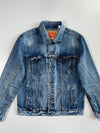 Levi’s 72334 Original Riveted Heavily Washed Faded Indigo Button-Up Trucker Denim Jacket (L)