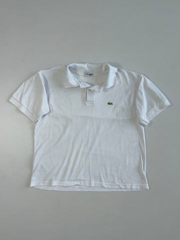 Vintage 80s Chemise Lacoste Made in France Piqué Polo – White (L)
