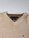 Tommy Hilfiger Cream Lambswool V-Neck Sweater (S/M)