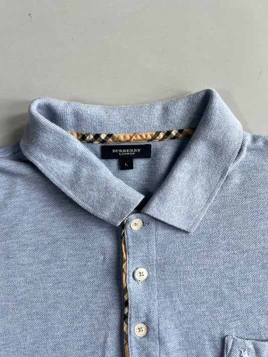 Burberry London | Grey Nova Check Trim Pocket Polo (XL)