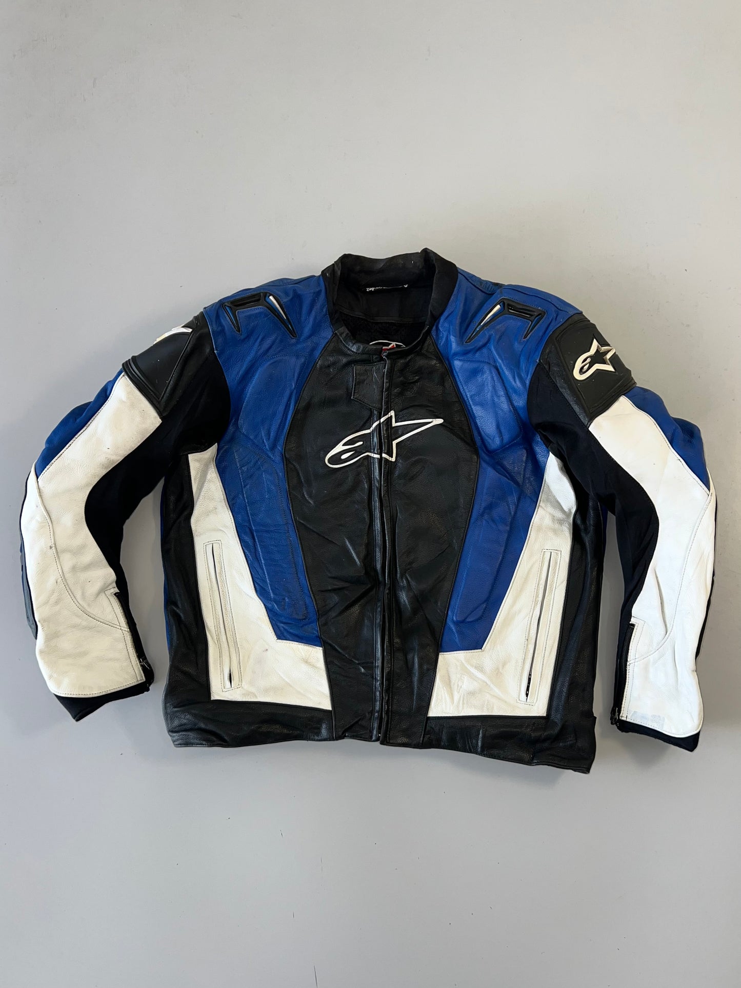 ZSuper RARE Alpinestars Original Heavy Pure Leather Riding Jacket (Extremely Padded) (L/XL)