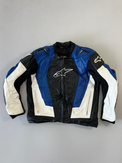 ZSuper RARE Alpinestars Original Heavy Pure Leather Riding Jacket (Extremely Padded) (L/XL)