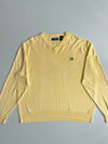 Chaps V-Neck Knit Sweater – Pastel Yellow (XL)