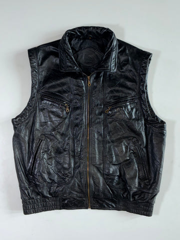 Prince Echtes Leder Multi-Pocket Vest (2XL)