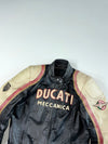 Vintage Ducati Meccanica Black & Cream Leather Racing Jacket (PADDED) (S)