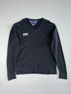 Tommy Hilfiger Premium Cotton V-Neck Sweater – Charcoal Grey (XL)