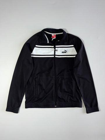 Vintage Puma Black & White Chest Stripe Track Jacket – (S)