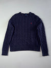 Polo Ralph Lauren Cable Knit Crewneck Sweater – Navy Blue (L)