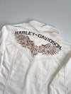 Harley-Davidson Women's Cream Belted Zip-Up Jacket (M)