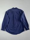 Tommy Hilfiger Navy Button-Down Shirt – Oxford Contrast Collar Pocket Shirt (L)