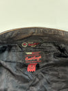 Vintage Bomb Boogie Black Leather Racing Patch Biker Jacket (XS)