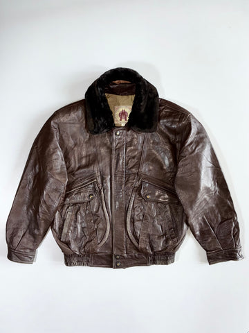 Super Premium Original Leather Jacket (Detechable furr Coller) (XL)