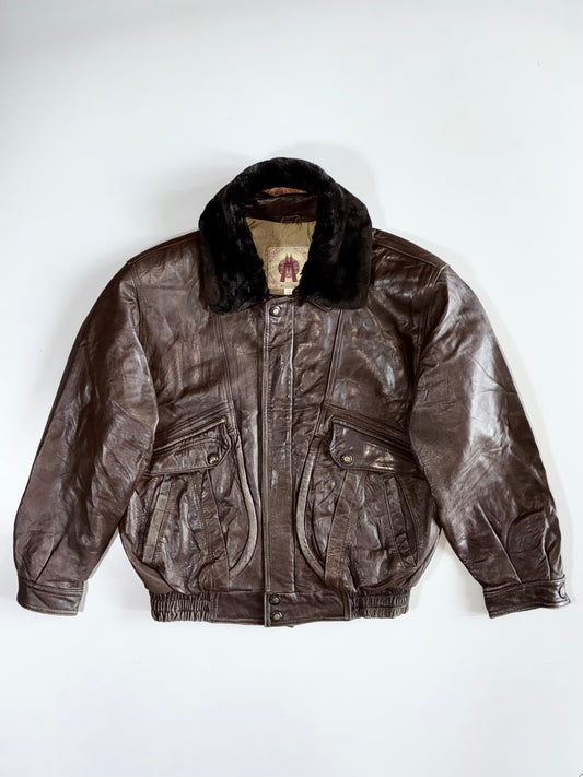 Super Premium Original Leather Jacket (Detechable furr Coller) (XL)