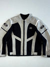 KUM Mesh Motorcycle Riding Jacket Silver Grey/Black, Reflective Details (M)