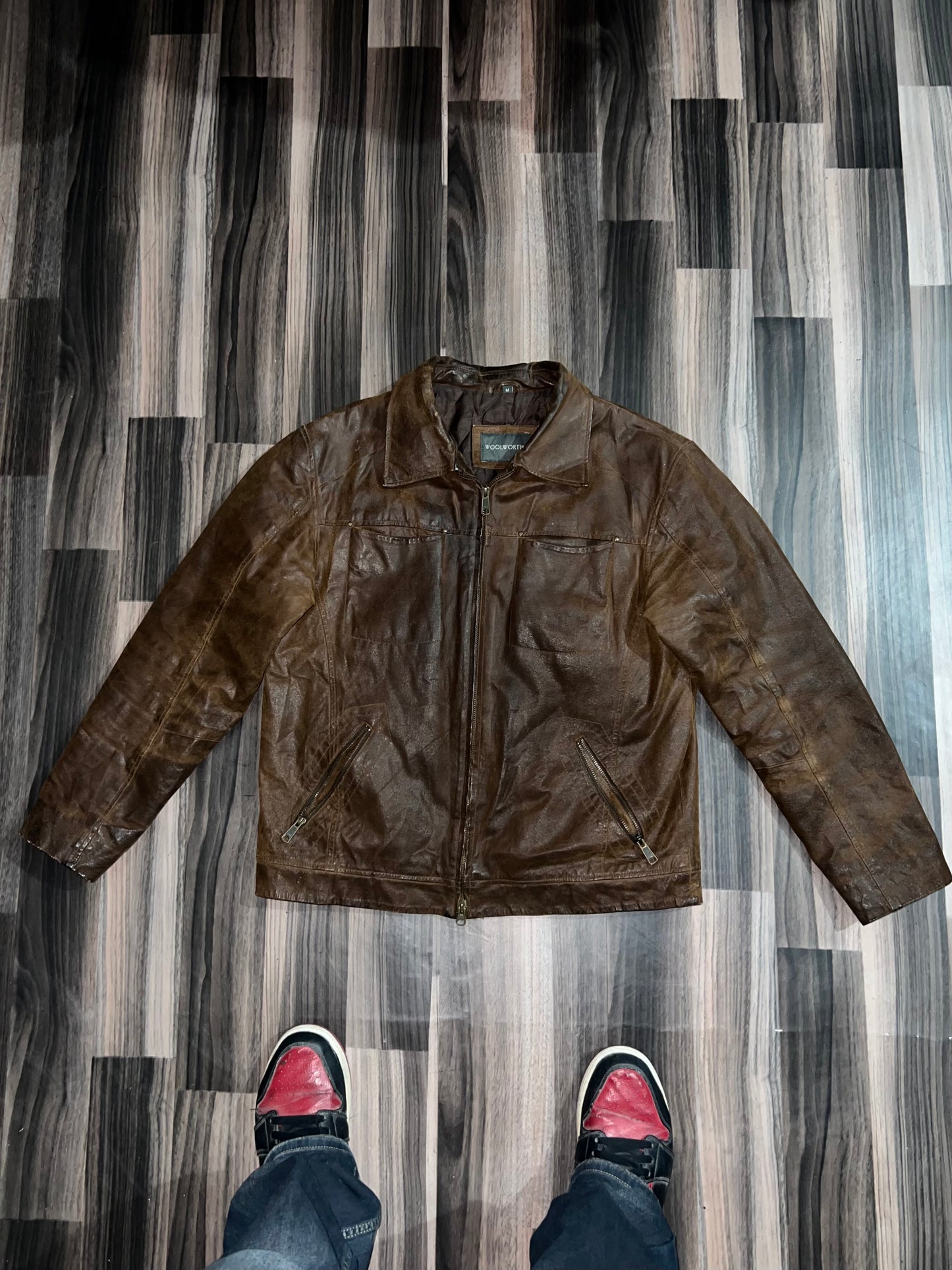 ZPremium Brown Leather Jacket M/L