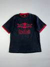 Vintage Red Bull Black & Red Ringer Appliqué Logo T-Shirt (L)