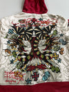 Vintage Y2K Ed Hardy by Christian Audigier Full Rhinestone Tattoo Graphic Zip Hoodie (L)