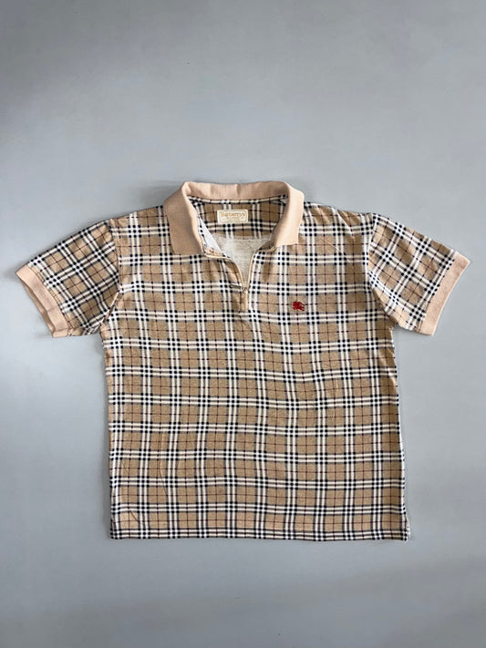 Burberry’s of London Vintage Nova Check Half-Zip Polo | Made in England (L)