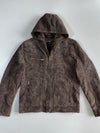 Black Rivet Premium Original Sued Leather Jacket (Detechable Hood ) (M)