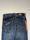 Y2K Tough Jeansmith Contrast Stitch Blue Denim Jeans (W:35) (L:45)