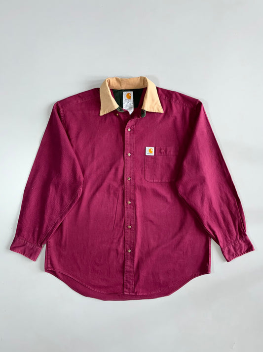 Carhartt Burgundy Heavyweight Button-Up Work Shirt (2XL)