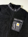 Carhartt Black Sherpa Fleece Zip Jacket – Nylon Pocket (L)