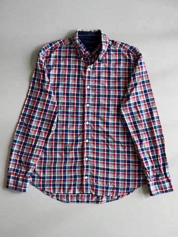 Tommy Hilfiger Herringbone Plaid Flannel Slim Fit Shirt (M)