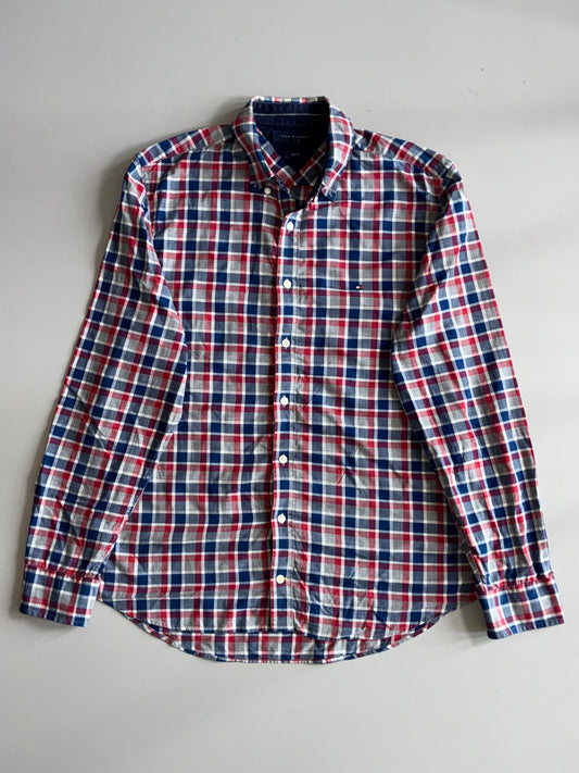 Tommy Hilfiger Herringbone Plaid Flannel Slim Fit Shirt (M)