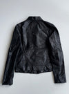 Vintage Pure Leather Biker Jacket Black Womens (S)