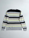 Lacoste Grey & Yellow Striped Knit Sweater | Size (L)