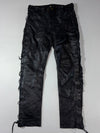 American Pro Black Leather Lace-Up Biker Pants (W:36) (L:45)
