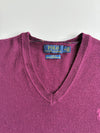 Polo Ralph Lauren Burgundy V-Neck Merino Wool Sweater – Slim Fit (M)
