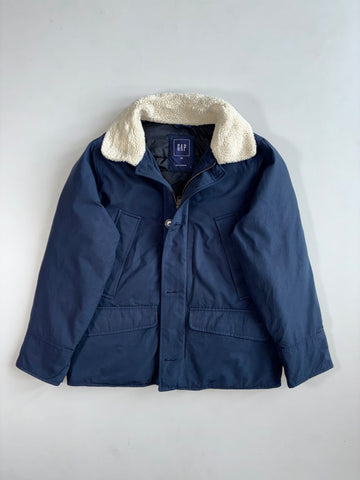 GAP Navy Sherpa Collar Padded Work Jacket (M)
