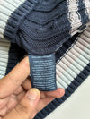 Tommy Hilfiger Navy Cable Knit Sweater with Striped Hem (XL)
