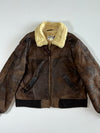 Vintage 1976 Charro USA Winter Zone Shearling Leather Flight Jacket (L/XL)
