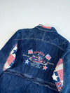 Vintage Jeno Dark Wash Patchwork Americana Denim Jacket (L)