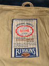 Vintage 90s Redskins “Teddy” Distressed Two-Tone Leather Varsity Bomber Jacket (XL)