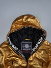 Jizo-Devil Japanese Streetwear Metallic Gold Hooded Jacket Rare Graphic Print Zip-Up (M)