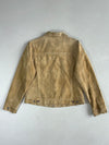 Eddie Bauer Seattle Suede Tan Suede Leather Trucker Jacket, Women’s (S)
