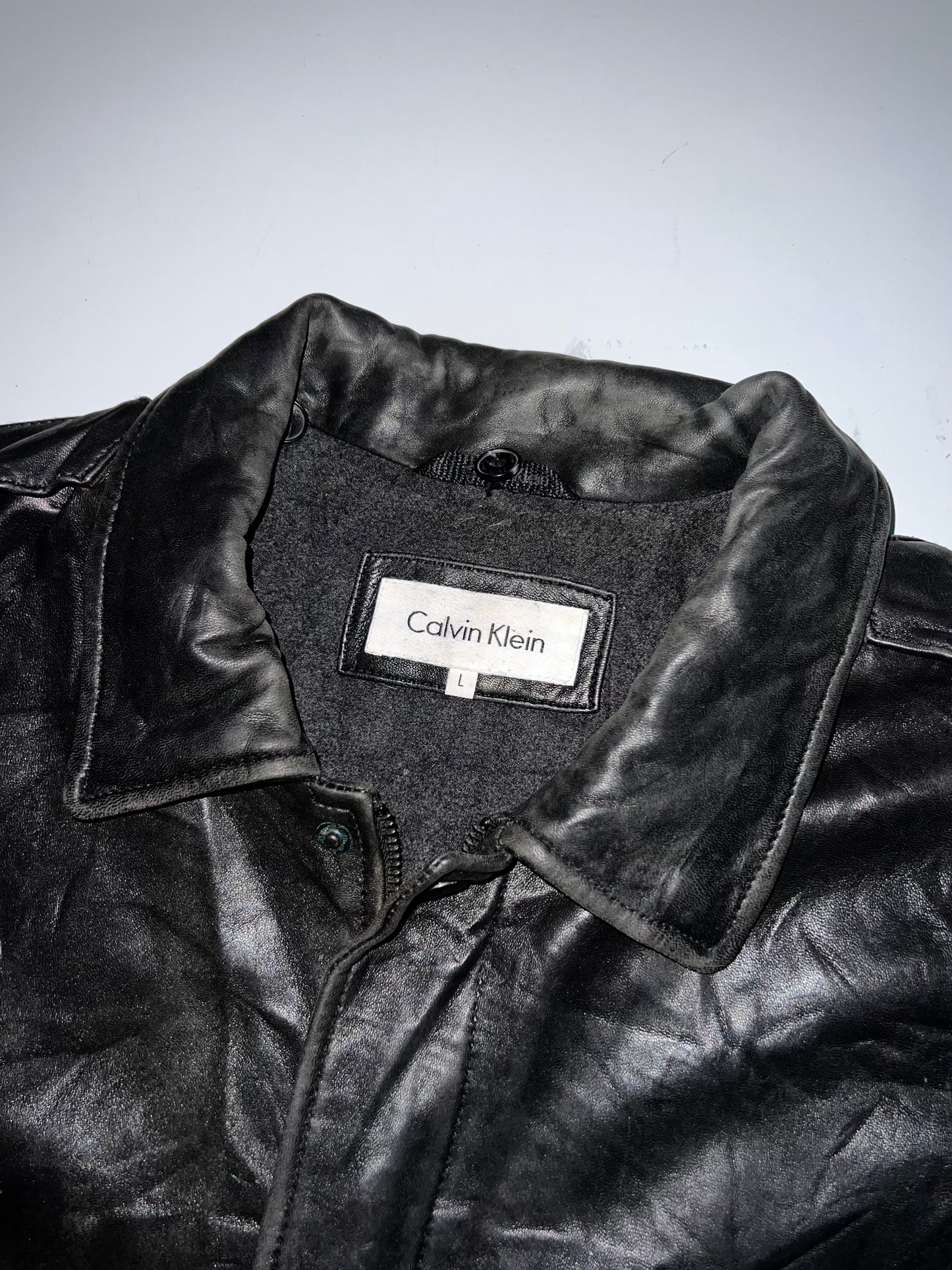 ZCalvin Klein Leather Jacket (L/XL)