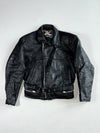 Vintage Black Genuine Leather biker jacket Heavy (L)