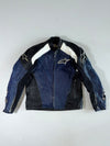 Alpinestars Blue & Black Genuine Leather Moto Racing Jacket Padded (M)
