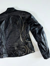 Bering Original Roadster Graphic Black Leather Motorcycle Jacket Padded Women’s (XS)