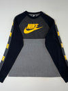Nike Swoosh Logo Tape Grey & Black Long Sleeve Top (L)