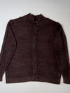 Vintage Columbia Brown Chunky Knit Full-Zip Sweater (2XL/3XL)