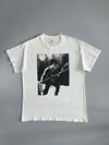 Bruce Lee White Graphic Tee B&W Nunchaku Photo Print (L)