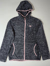 New Balance Heather Grey Fleece Zip Hoodie – Pink Trim (S)