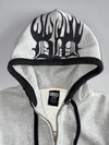 Double Diamond “I Am Hot” Grey Flame Graphic Zip Hoodie (M)