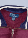 Polo by Ralph Lauren Quarter-Zip Sweatshirt – Burgundy with Striped Collar (L)